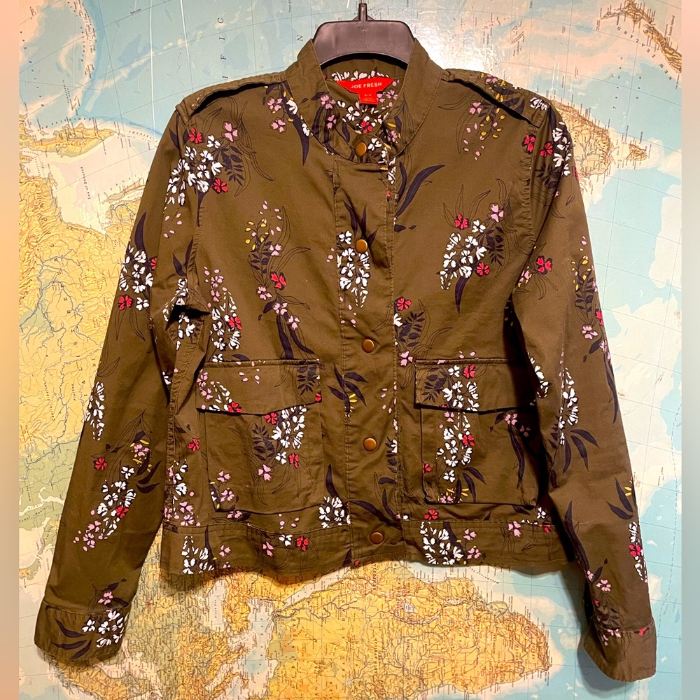 Joe Fresh Floral Utility Jacket Size S